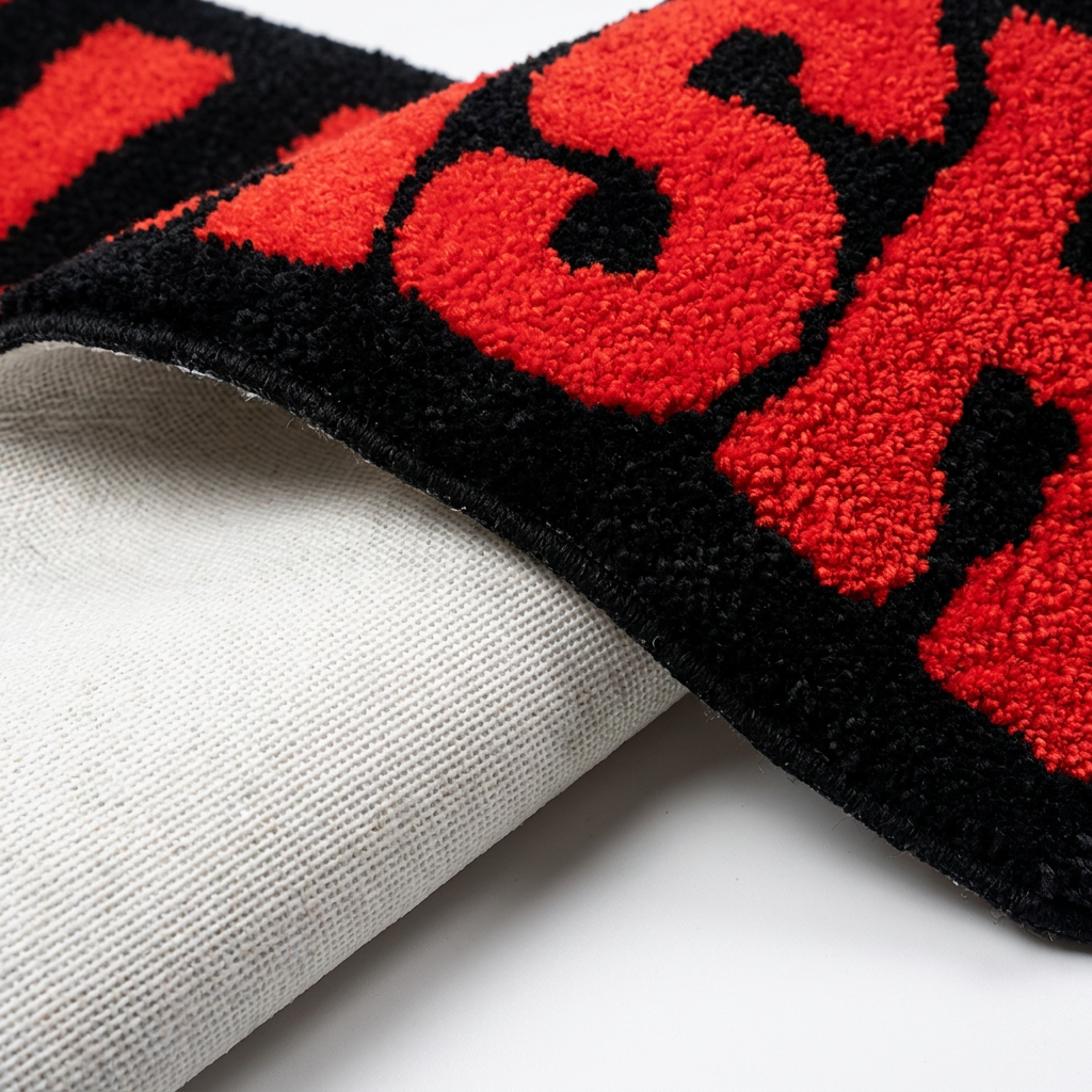 All Cash Rug folded closeup showing non-slip bottom