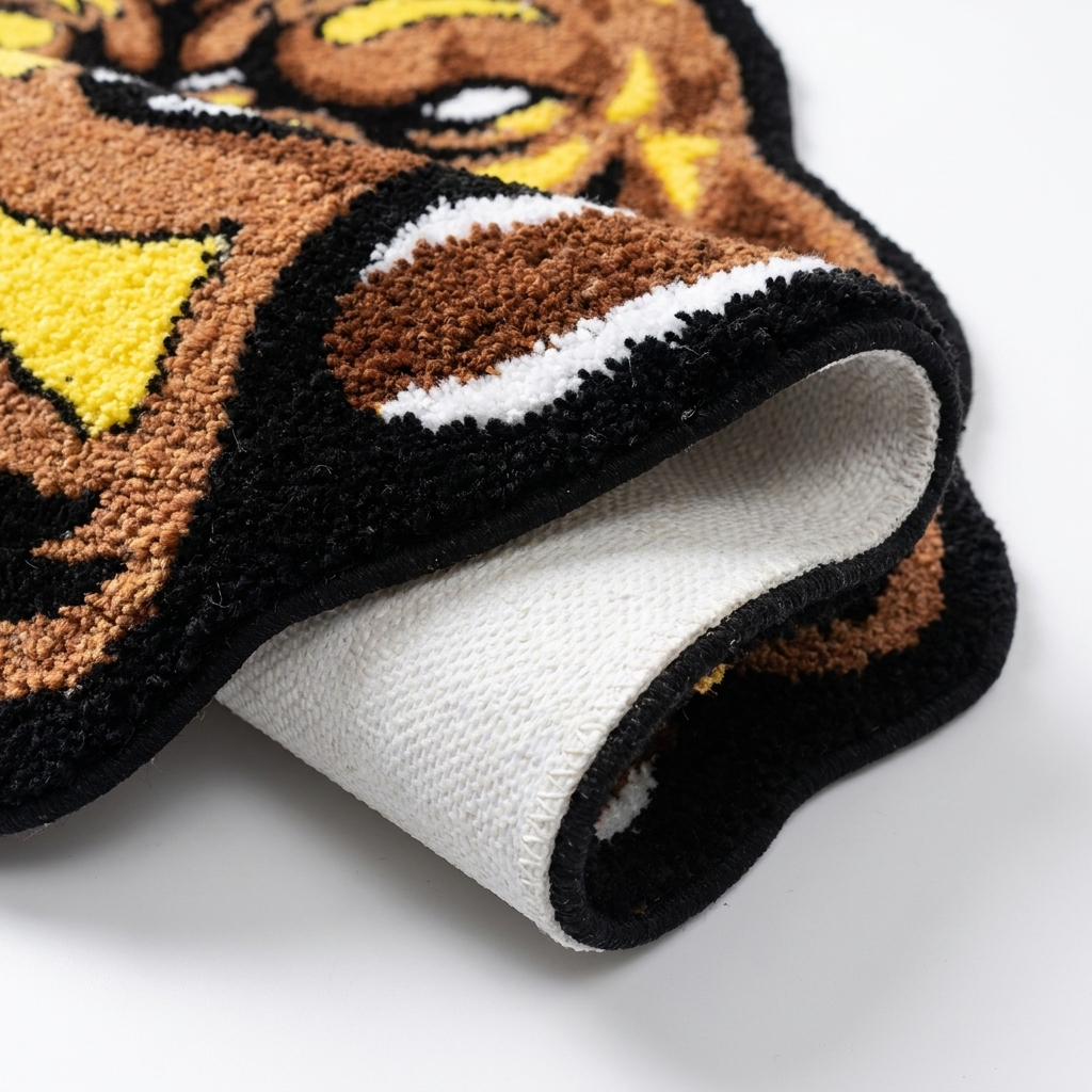 Bulldog Rug folded closeup showing non-slip bottom