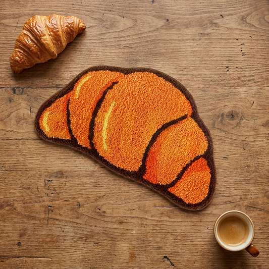 Croissant Rug on bakery counter