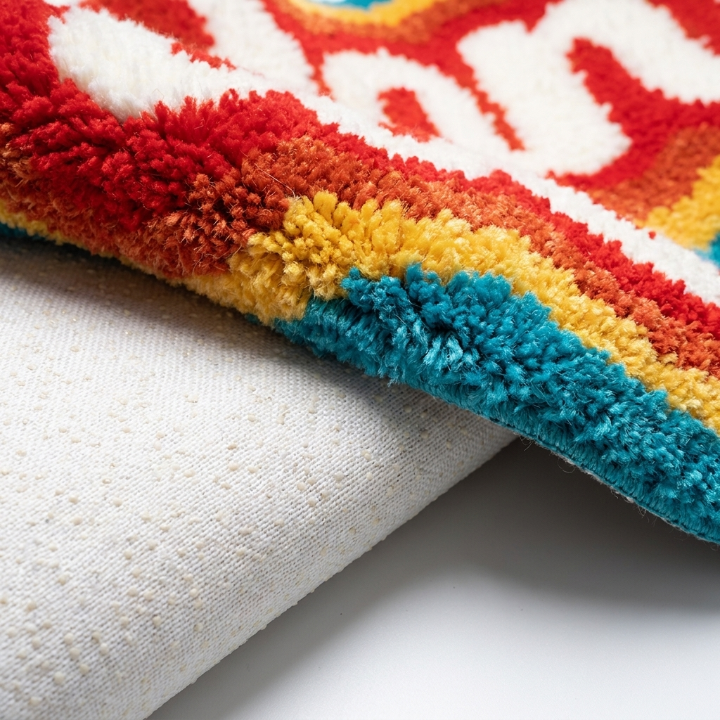 Damn Rug folded closeup showing non-slip bottom