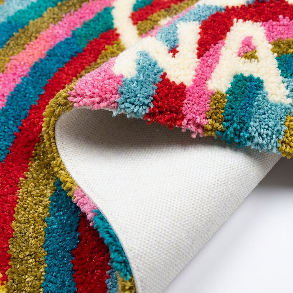 Get Naked Rug folded closeup showing non-slip bottom