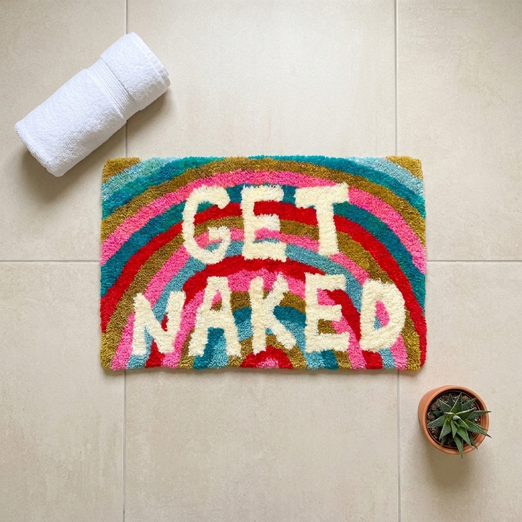 Get Naked Rug bathroom setting