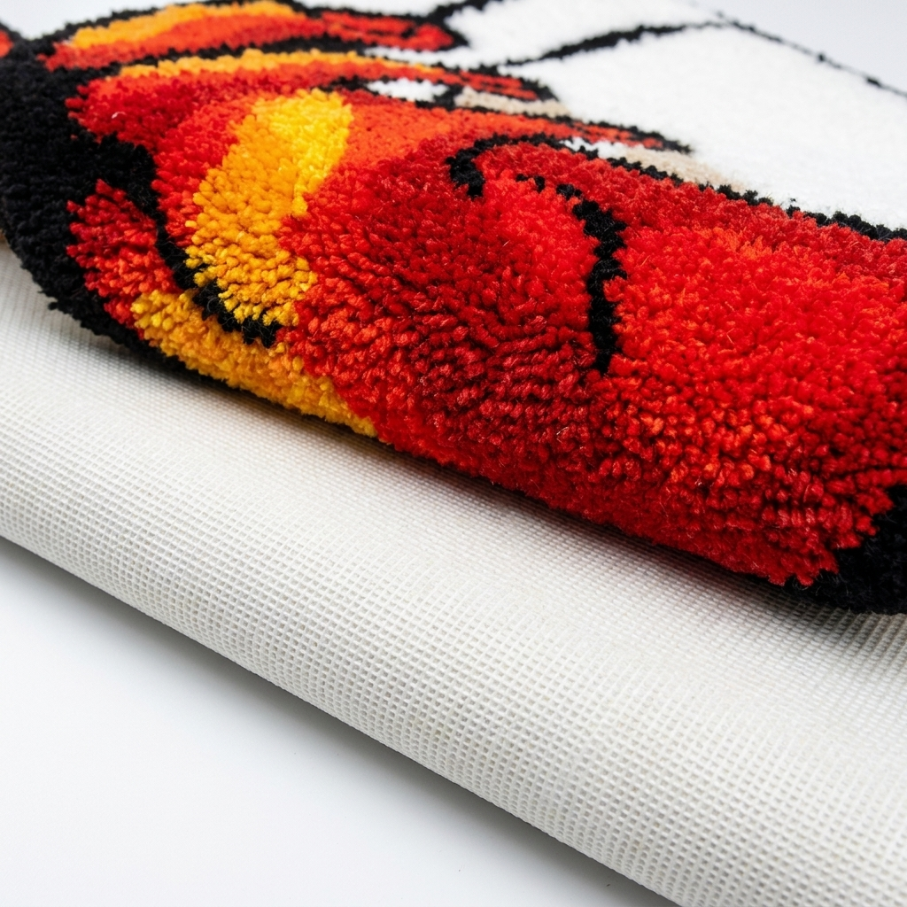 Holding Cup Rug folded closeup showing non-slip bottom