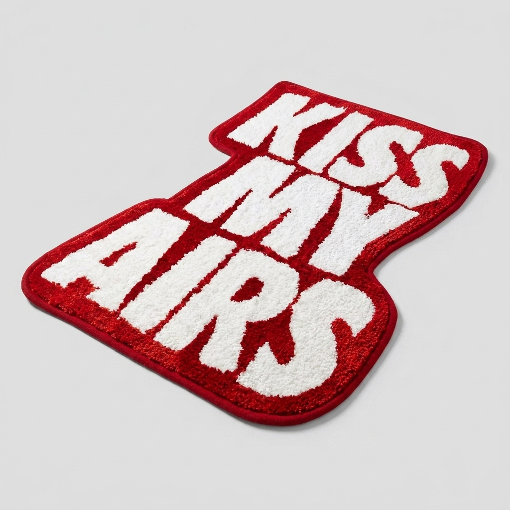 Kiss My Ass Rug studio angled