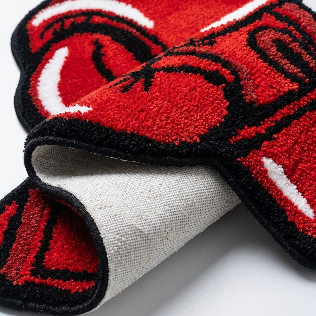 Knockout Duo Rug folded closeup fibers