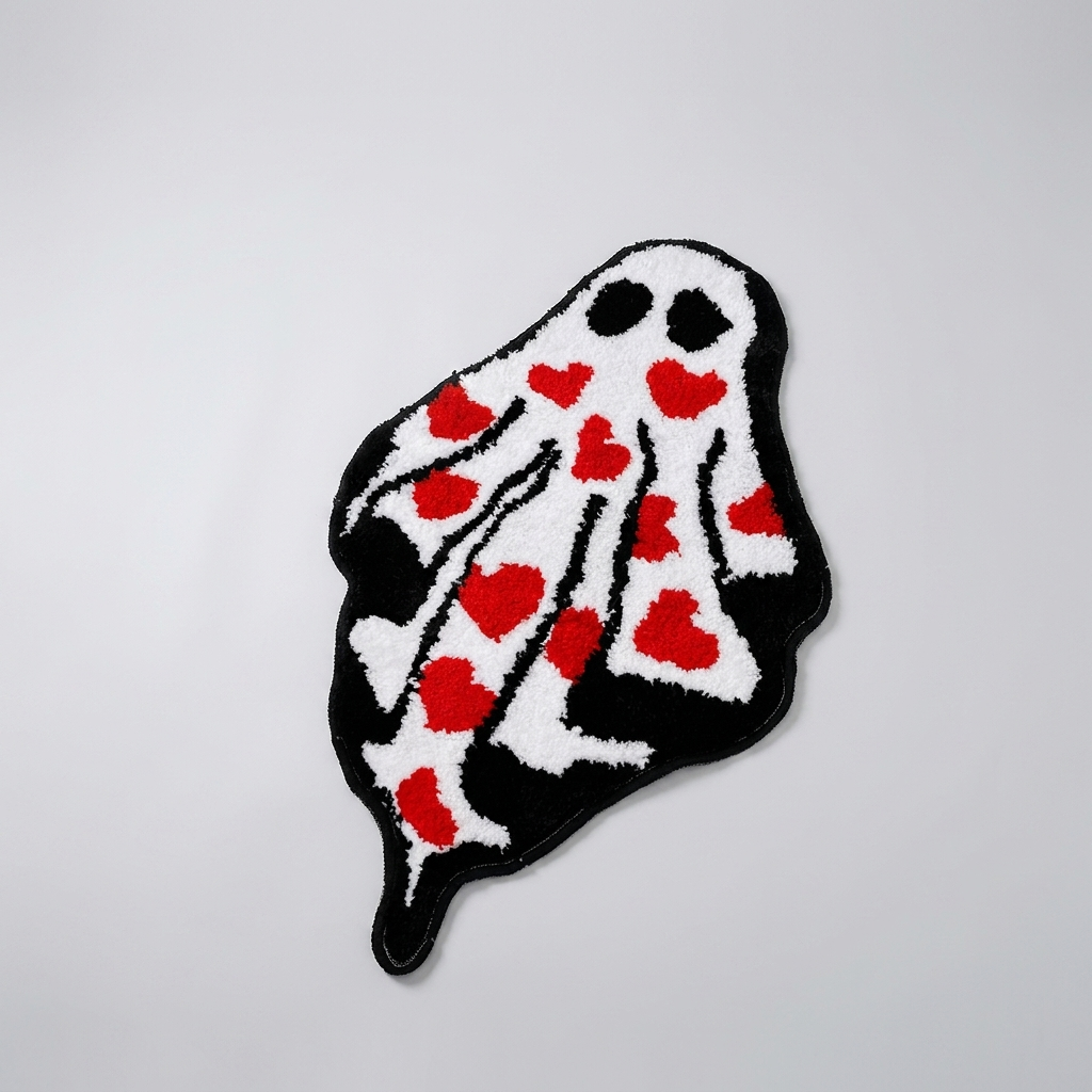Lovely Ghost Rug studio top-down