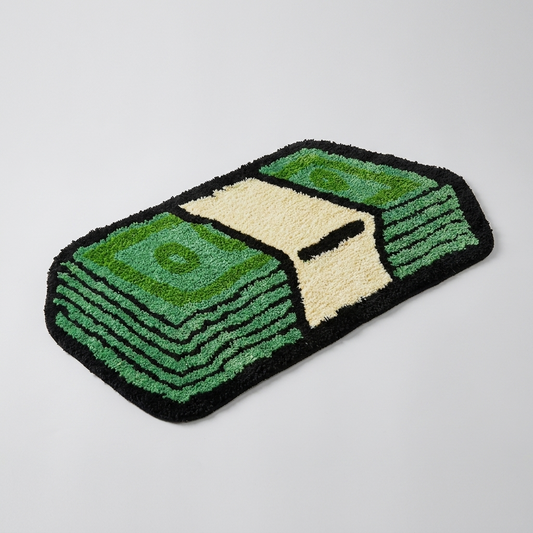 Money Trees Rug studio top-down
