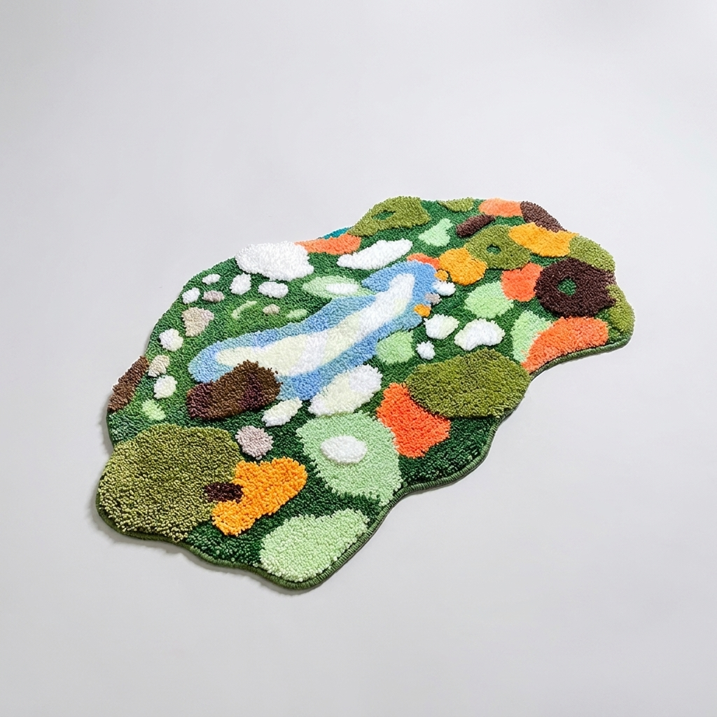 Mossy Mess Rug studio top-down