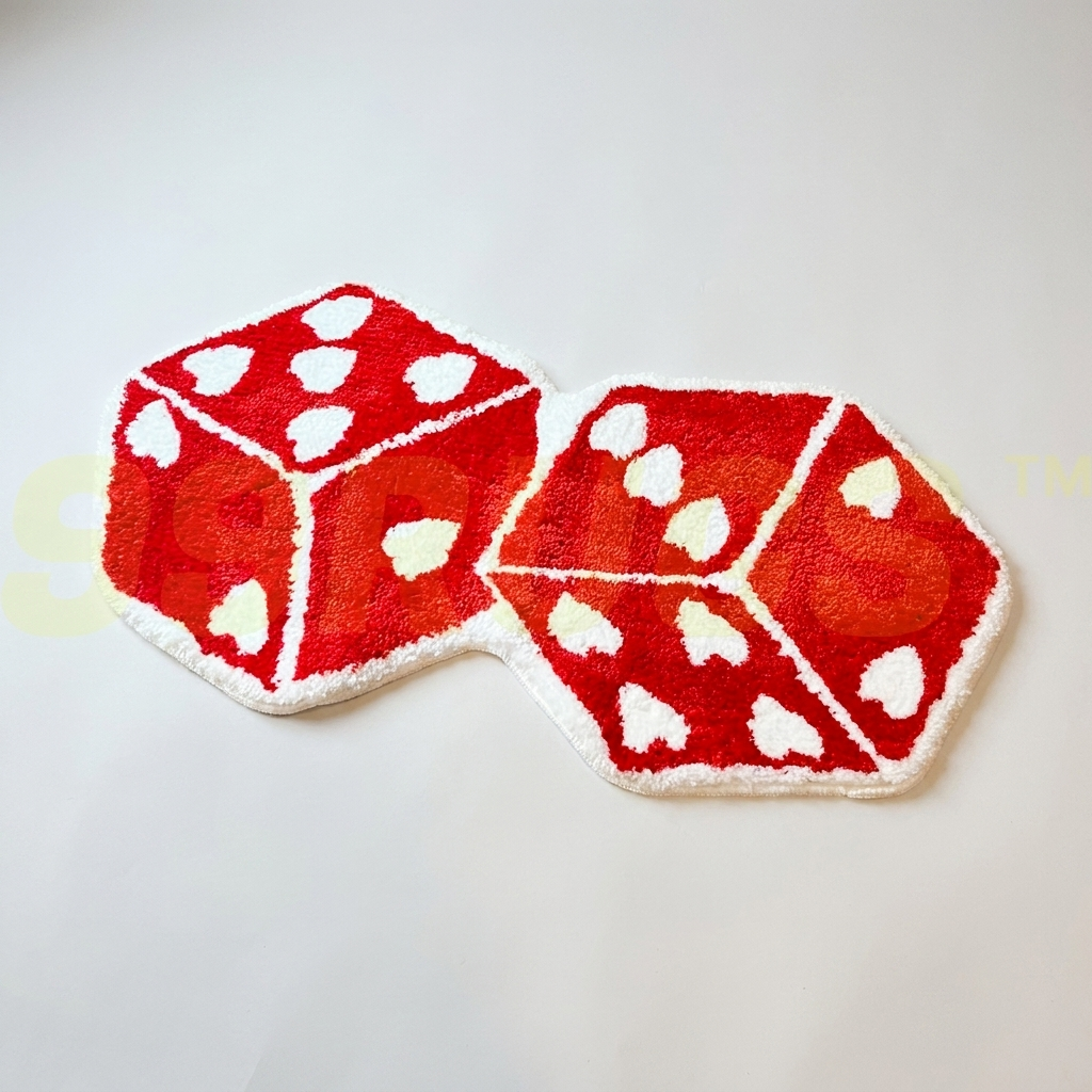 Red Dice Rug studio top-down