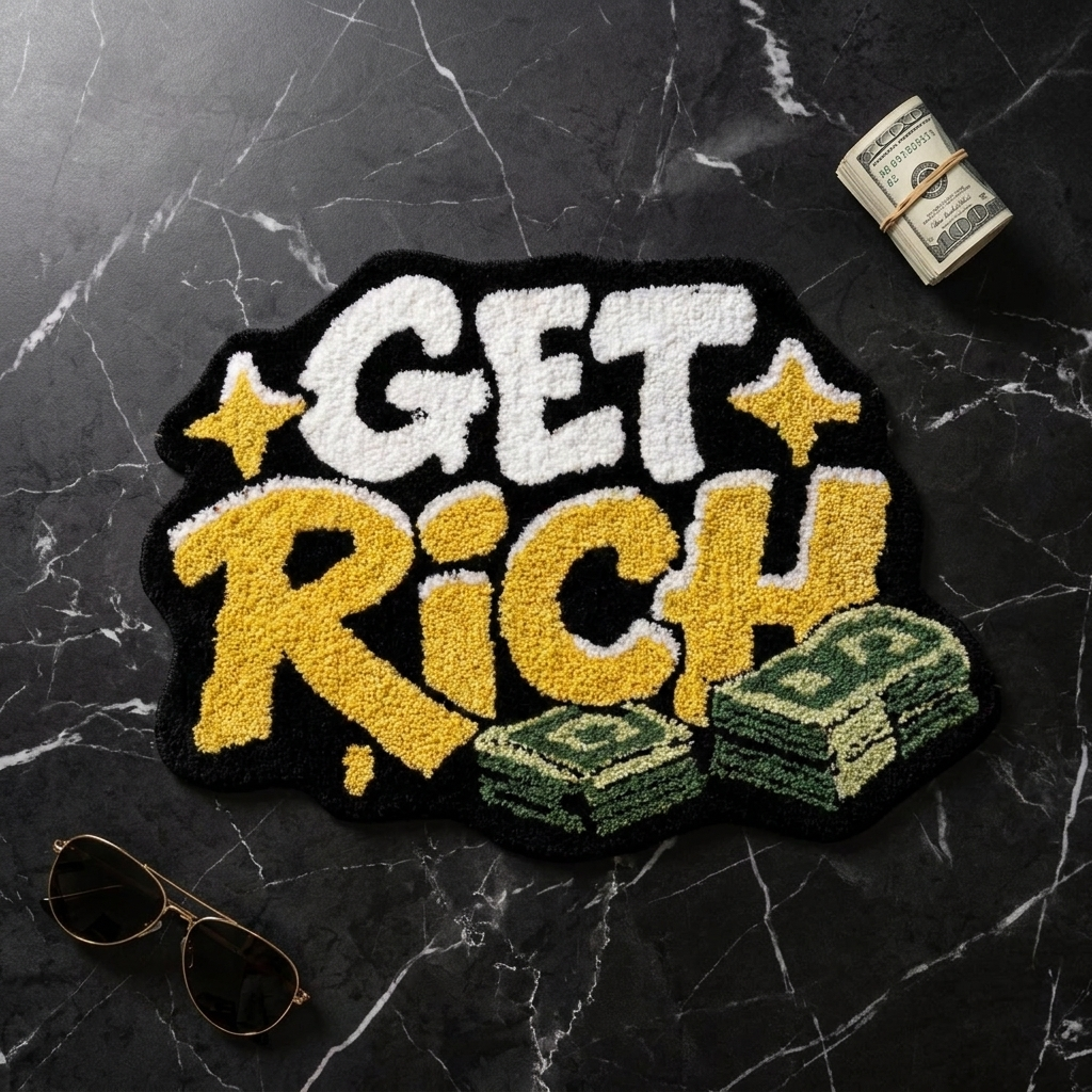 Get Rich Rug themed shot